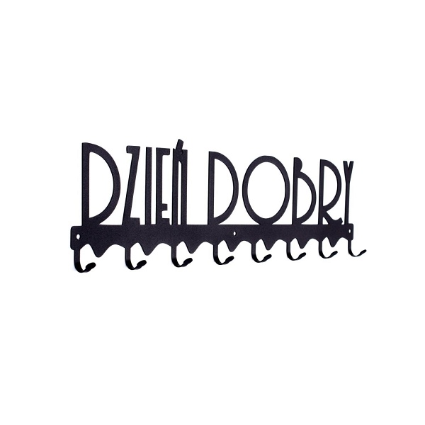 Wieszak ścienny Dzień dobry 02 czarny - Intesi